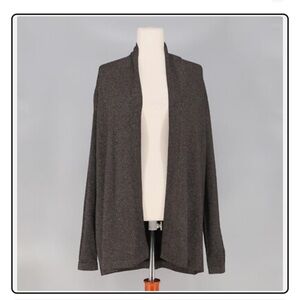 NWT J. MCLAUGHLIN $178 Halsey Open Front Cardigan Metallic Black Gold Size S